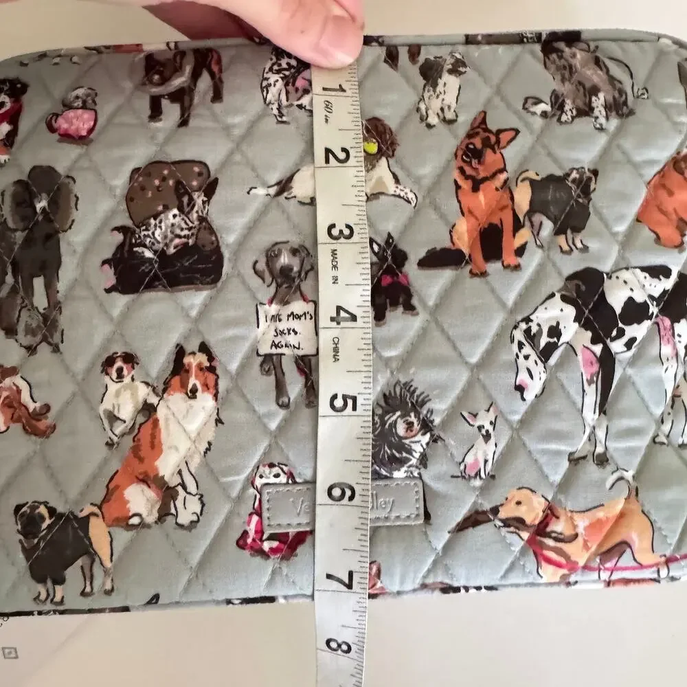 Vera Bradley Large Blush and Brush Makeup Case Dog Show Print Toiletry Bag